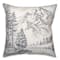 Mountain Forest Drawing 18x18 Throw Pillow